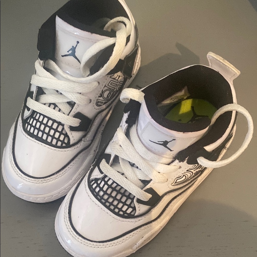 Kids White and Black Sneakers ( Jordan’s)